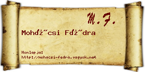 Mohácsi Fédra névjegykártya